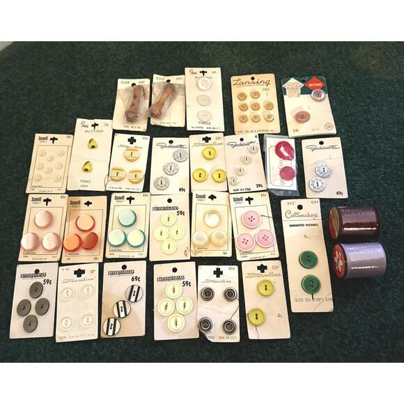Other - Vintage Assorted Dead Stock NEW Never Used Sewing Buttons - Lot